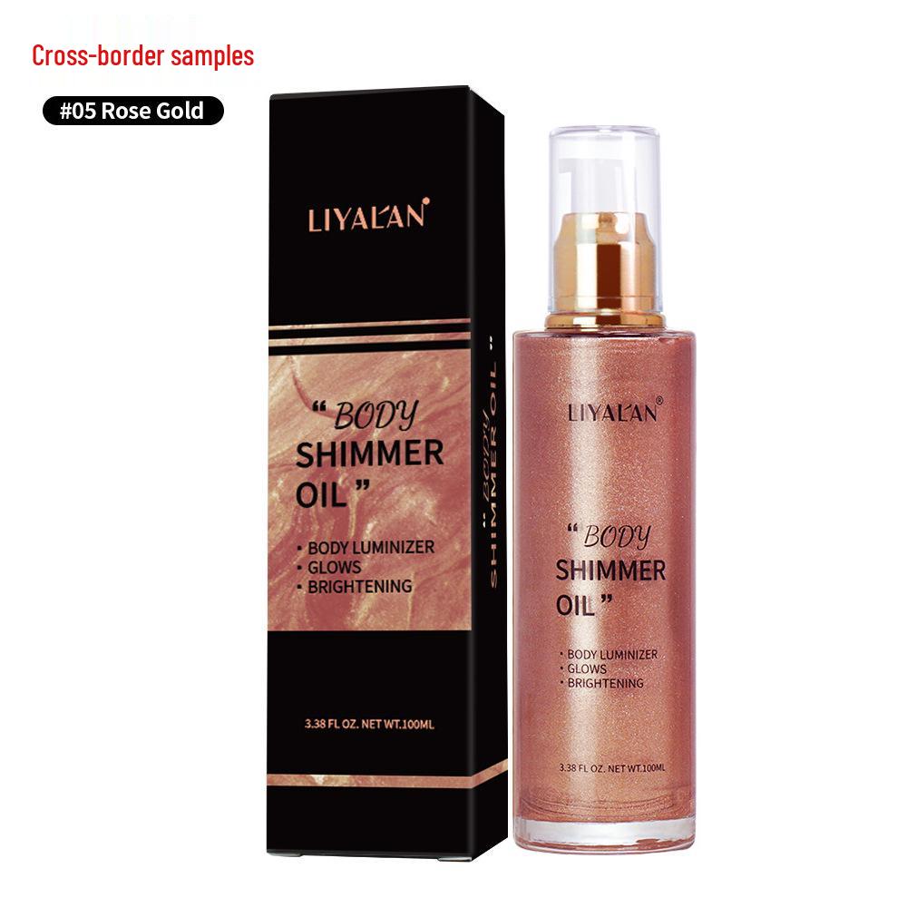 

Мерцающее масло для тела и лица: Контурирующий жидкий хайлайтер 100ml розового золота