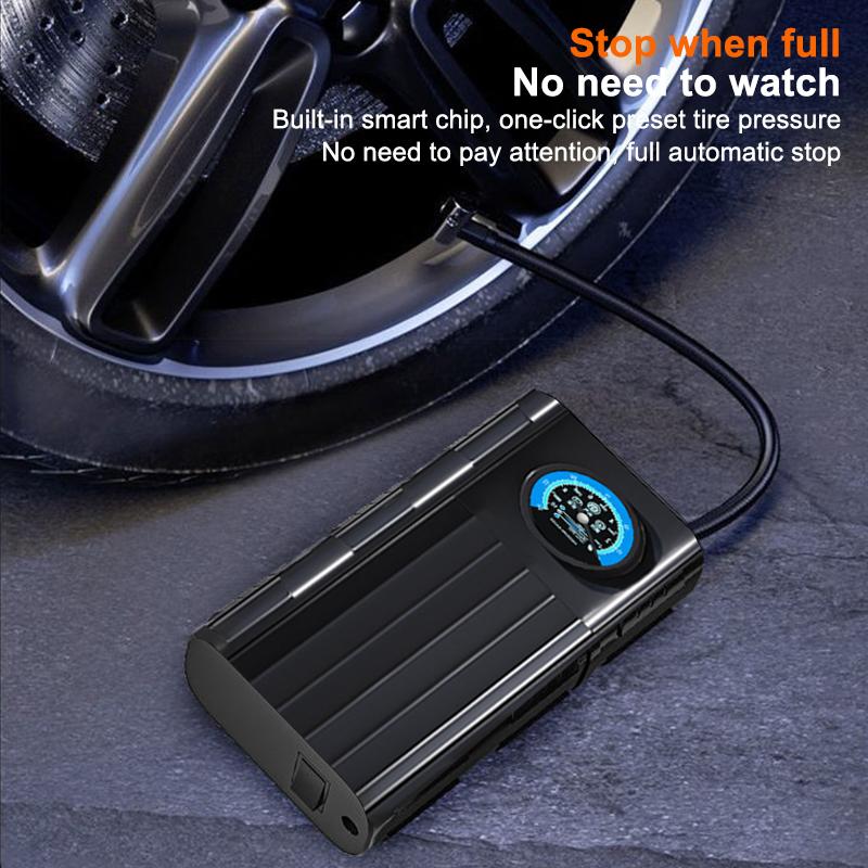 Portable Tire Inflator Air Pump Compact Rechargeable Air Compressors For Ball Motorcycle Fast Inflation Electric Air Pump