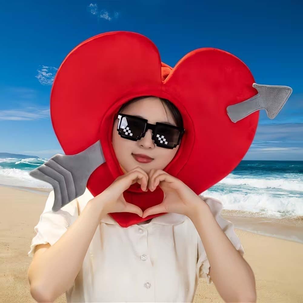 Headwear Cupid's Arrow Hat Red Photo Props Hat Funny Valentine's Heart Hat  Halloween Party