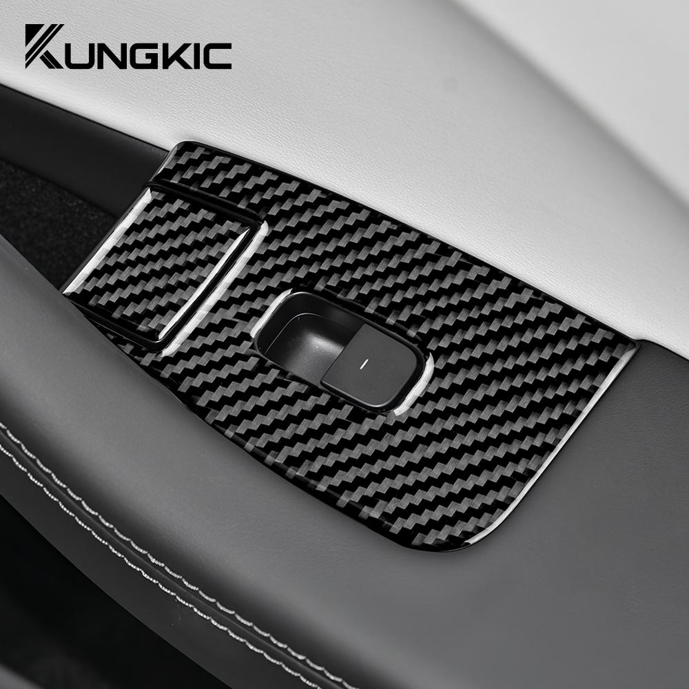 Carbon Fiber Window Switch Panel Trim for Tesla Model 3 Highland 2024-2025 Interior Accessories