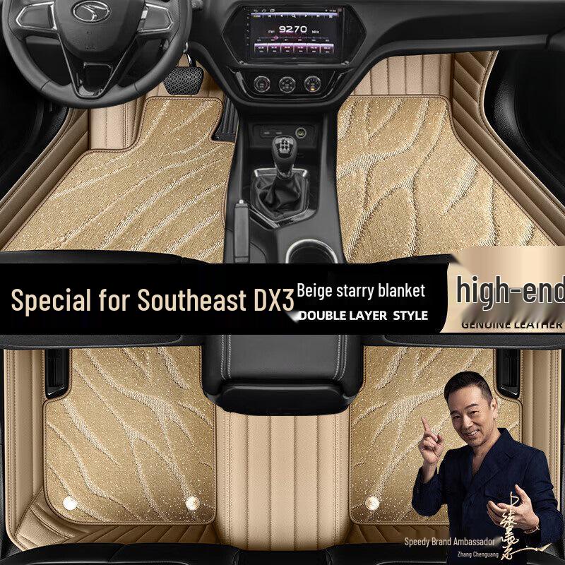 Black Starry Sky Double Layer Floor Mats for Southeast DX3 (2016-2022) - Full Coverage