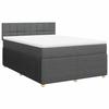 Maison Exclusive - Sommier à lattes de lit avec matelas Gris foncé 140x190cm Tissu