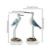 2 Pieces Bird Figurine Tabletop Sculpture with Pedestal Sculptural Statue for Shelf, Cabinet,