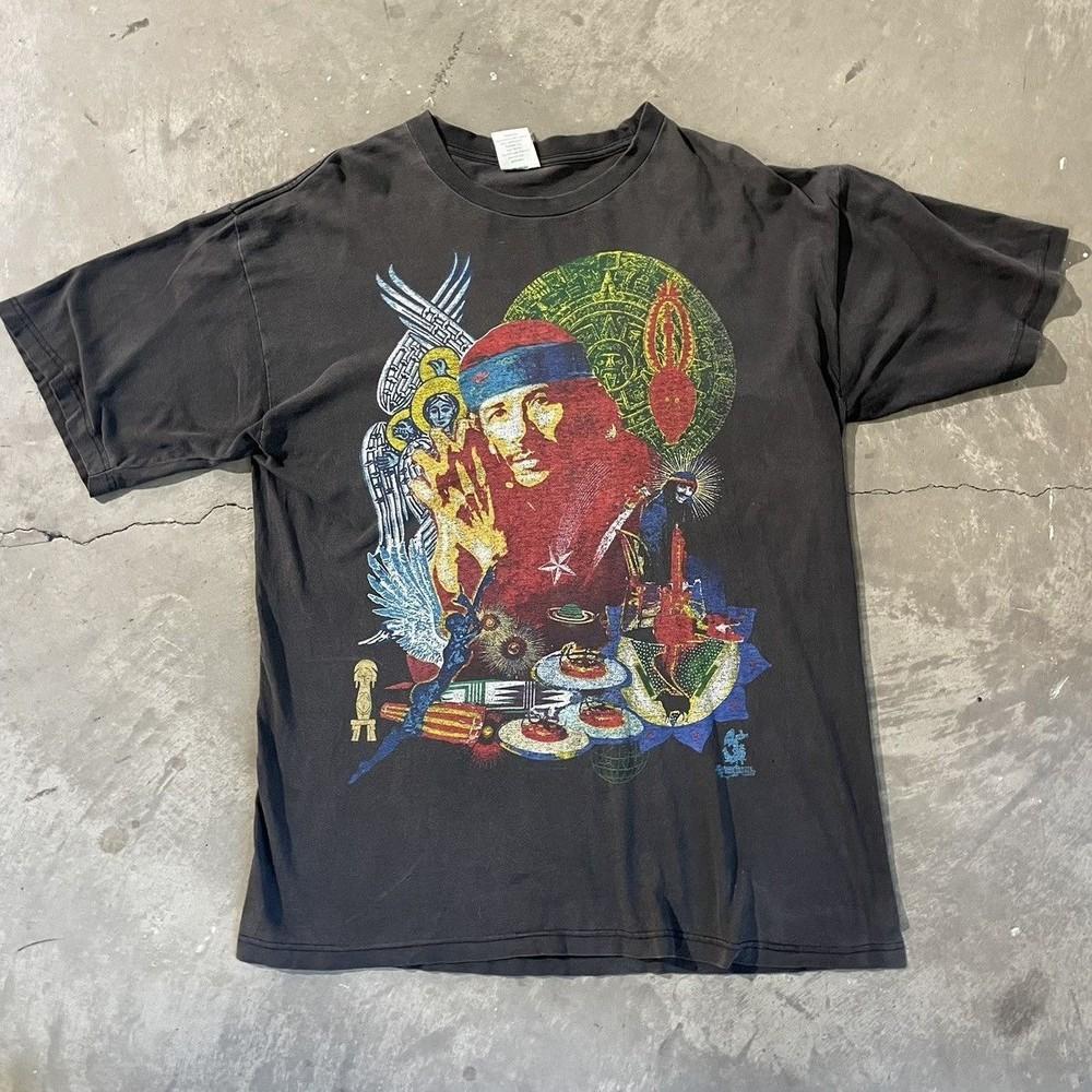 Vintage 90s Carlos Santana guitar rock Tee Unisex Short Sleeve Shirt S5XL Unisex T-Shirt XXL