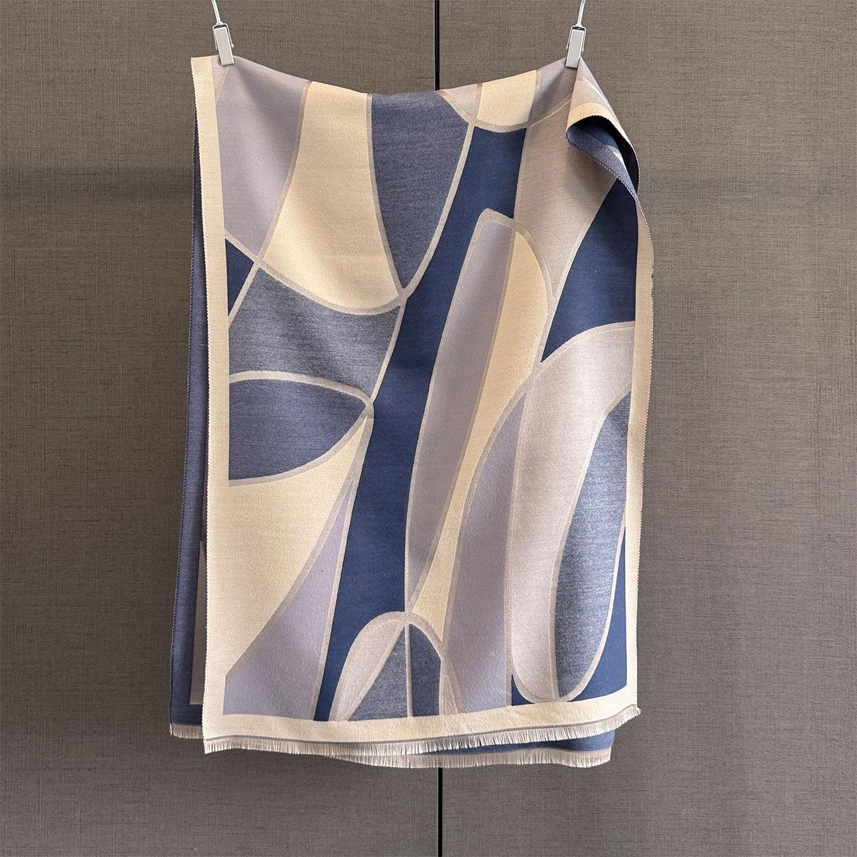 

Осень и зима новый геометрический арт контрастный шарф женский имитация кашемира утолщенный теплый атмосферный шаль шарф 190*65cm