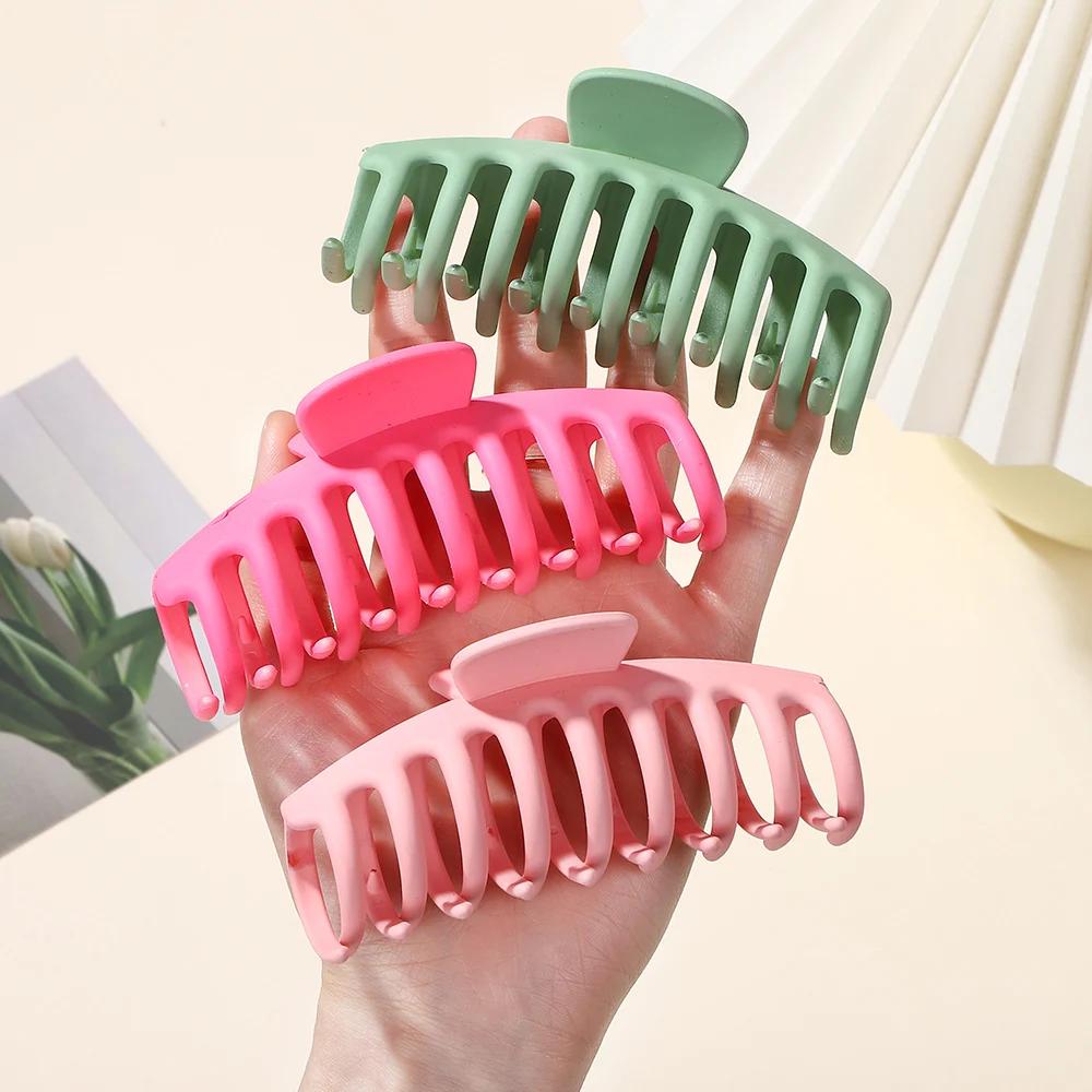 

Набор из 2/3 шт. корейских пластиковых больших зажимов-крабов для волос для женщин, девушек, пружинные разноцветные заколки, шпильки, головные уборы, аксессуары для волос