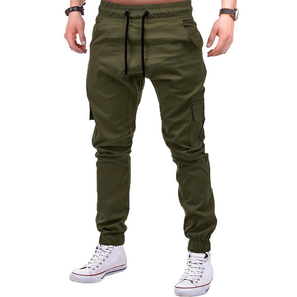 Fashion Men's Sport Color Bandage Casual Loose Sweatpants Drawstring Pant