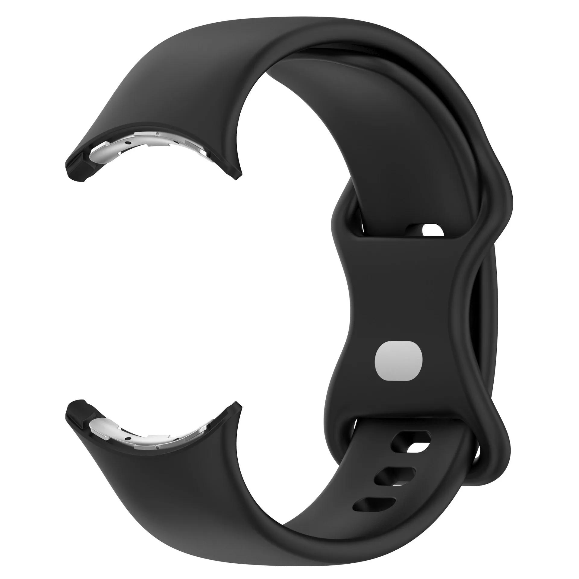 

WatchStrap для Google Pixel Watch 3 Ремешок 41 мм 45 мм Спортивный водонепроницаемый силиконовый ремешок для аксессуаров Pixel Watch 1 Pixel Watch 2 Pixel Watch 3 45mm чёрный