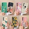 Floral Case For Vivo V30 Lite V30E V30SE Soft Candy Full Protection Liquid Silicone Phone Shell For Vivo V 30 SE Back Cover Gift