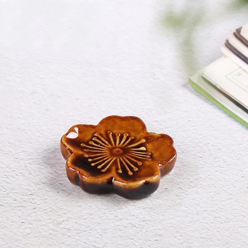 Cherry Blossom Ceramic Chopstick Rest Creative Flower Tableware Holder Ideal Gift for Housewarming Cooking Lovers