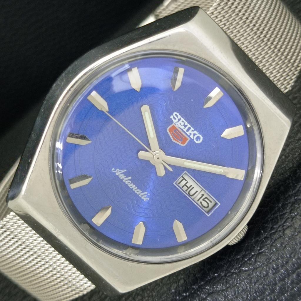 SEIKO 5 AUTOMATIC JAPAN 6309A MENS VINTAGE BLUE COLOR DIAL WATCH a701287-5 R206a-a701287