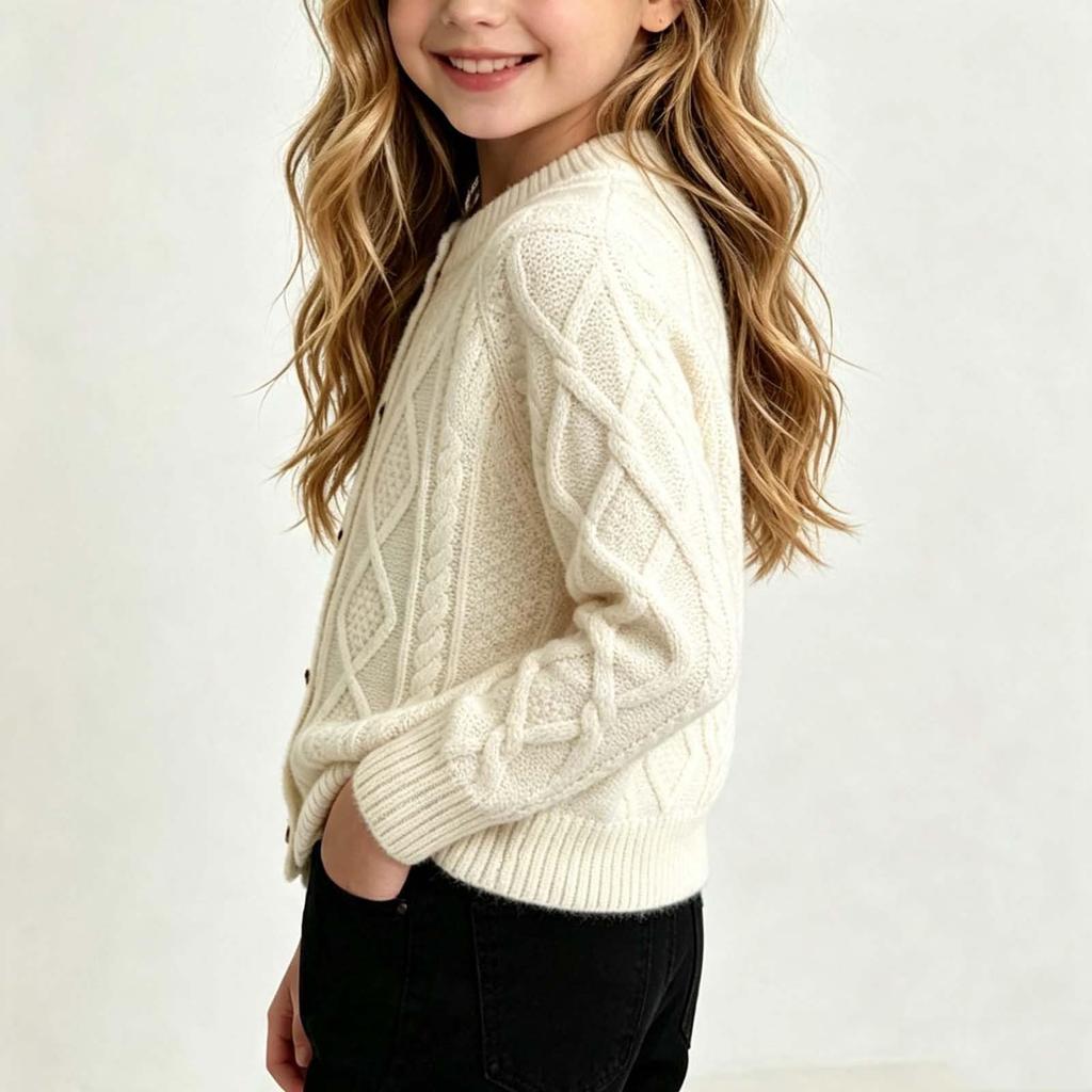 Kids Color Cotton Pullover Neck Sweater for Boys and Girls