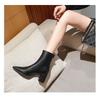 Fashion Women Side Zipper 2025 Comfortable Mid Heel Ankle Boots Fashion Warm Winter Shoes Black Red White Women Boots