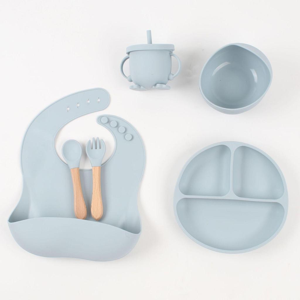 6-Piece Silicone Baby Dinnerware Set - Bowl & Tableware for Children