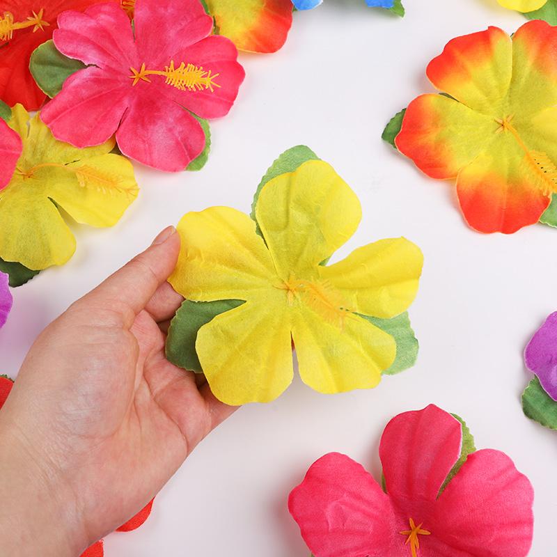 Artificial Tropical Palm Leaves Hibiscus Flowers for Hawaiian Luau Tropical Party Table Decoration Wedding Jungle Birthday Decor