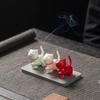 Ceramic Cat Incense Holder - Cute Aroma Burner for Home and Office