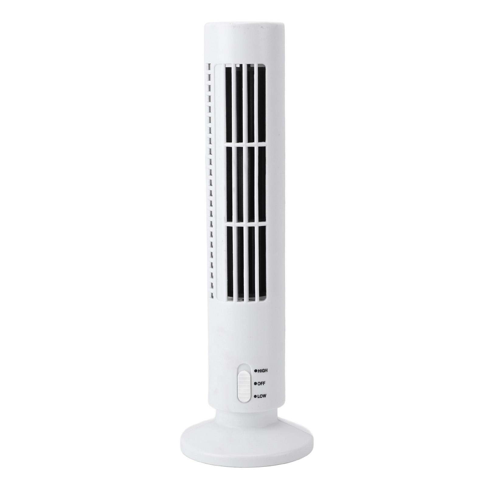 Mini Tower Fan Bladeless Desk Fan Quiet Cooling 2 Gears USB Desktop Table Tower Fan for Office Bedroom White белый