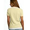 Women's Casual Color V,neck Short,sleeved T,shirt With Decorative Buttons.
