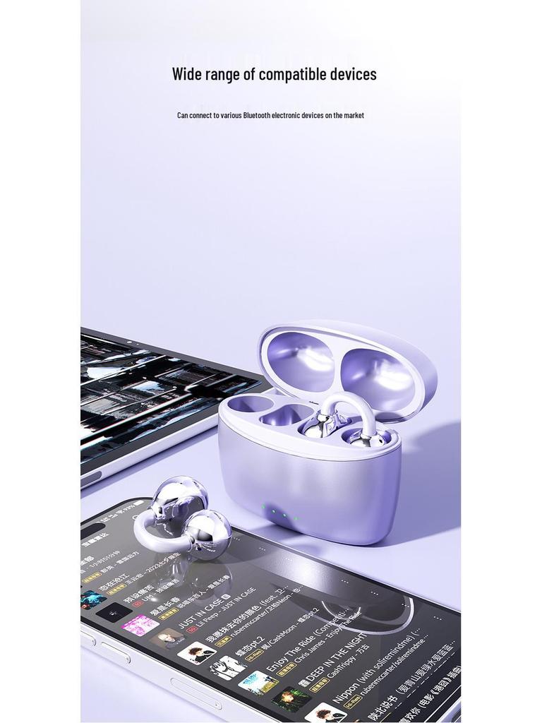 New Wireless Bluetooth Ear Clip Earphones: Ultra-Long Battery, Air Conduction, Sports, Noise-Canceling
