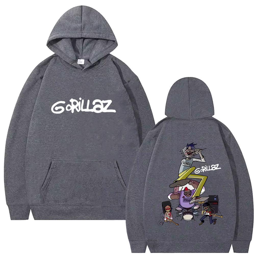 Rock Band Gorillaz Graphic Hoodie Men Women Fashion Vintage Oversized Streetwear Unisex Casual Fleece Cotton Pullover Hoodies
