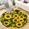 1pc Sunflower Field Office Round Area Rug, Under Office Chairs Bedroom Living Room Home Decor, Room Deco