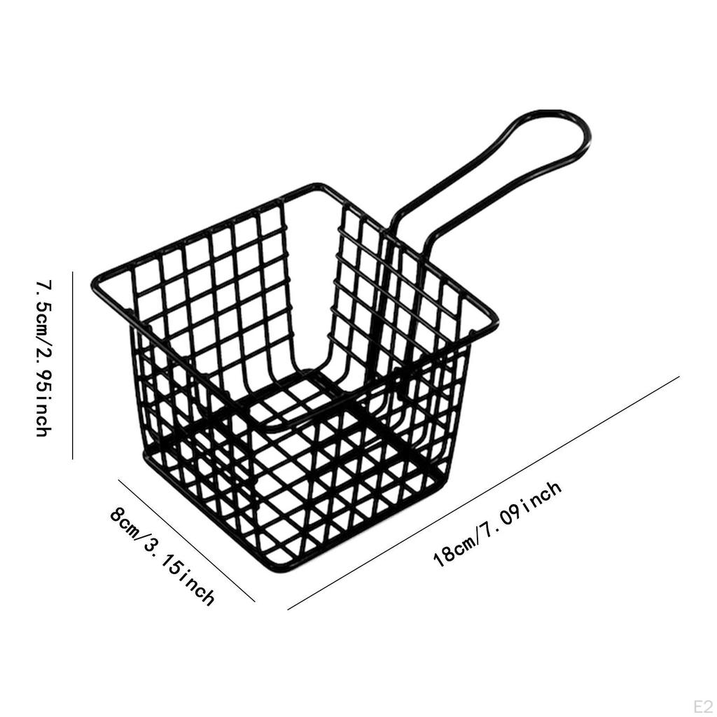 Cesta para freír profunda Escritorio Presentación de alimentos Multiusos Fácil limpieza Acero al carbono Fideos Malla frita