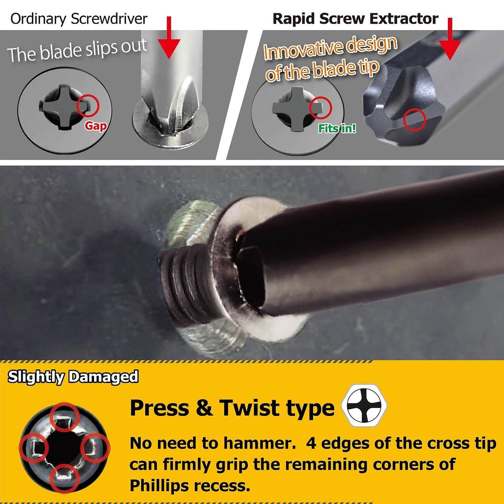ENGINEER Engineer Bazooka Bit Screw Removal Bit with Crushed Screws Black [Compatible + (#0)] DBZ-58