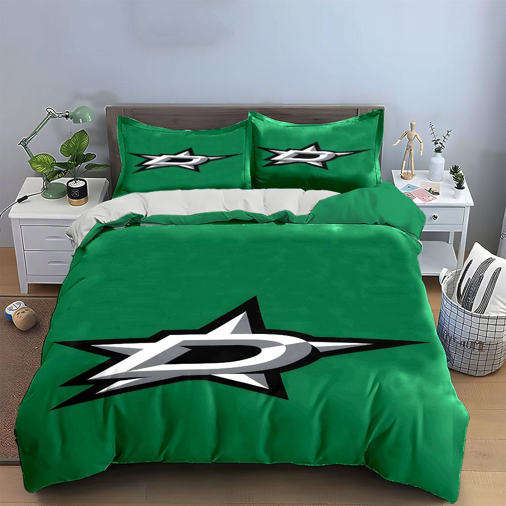 Green Background with D-Star Logo Design Print Bedding Set Duvet Cover Pillowcases (1* Duvet Cover 2* Pillowcases Do Not Include Comforter)