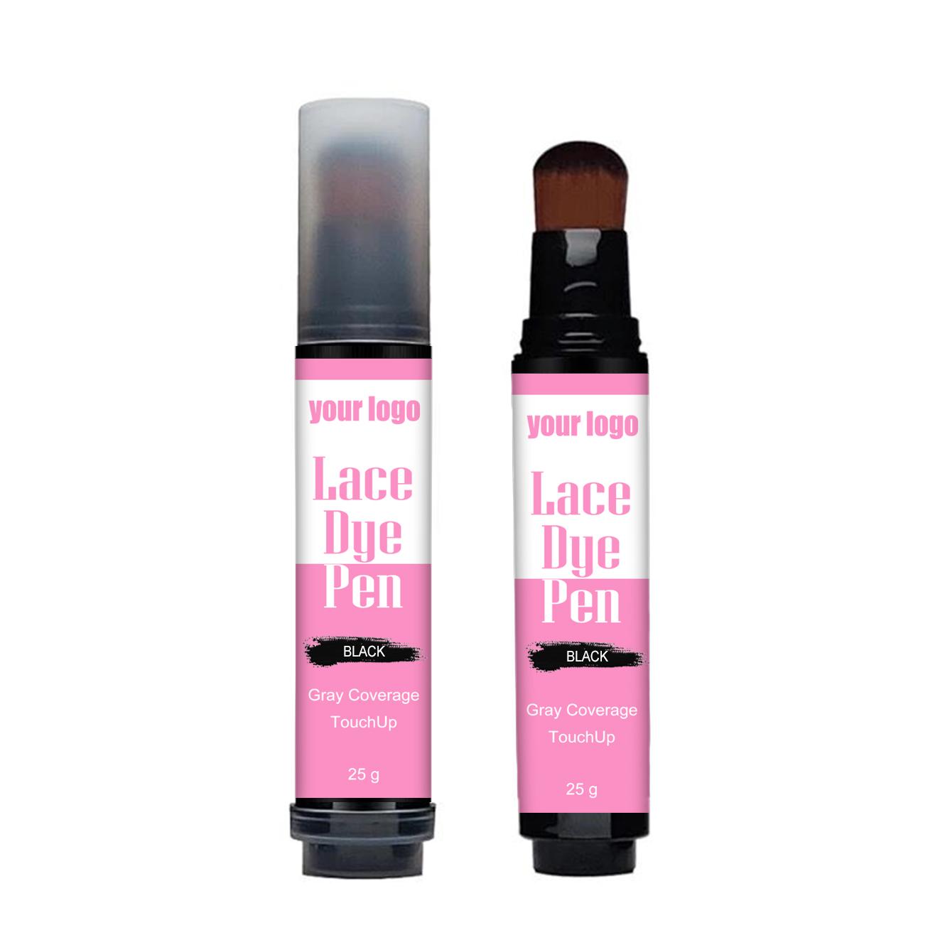 Private Label Portable Temporary Hair Color Brush Natural Lace Tint Pen Hair Dye Pen for Wig