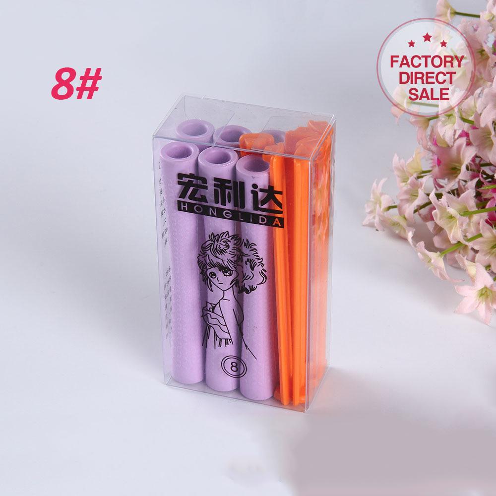 

6 шт./упак. стержни для холодной завивки волос с зажимами для парикмахерских, для домашнего использования, волшебные бигуди для волос «сделай сам», бигуди, волнистая пушистая укладка волос UN717