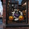 Self Adhesive Holiday Wall Art Halloween Zombie Pumpkin Bat Stickers, Waterproof PVC 3D Cracked Decals, Peel Durable Window Decals for Home And Stick