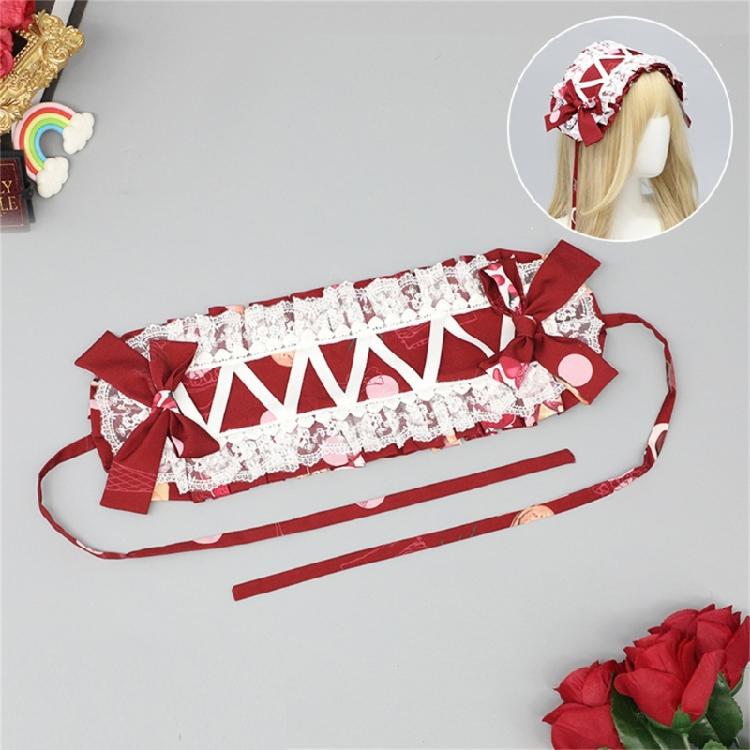 Stilvolles Spitzen-Haarband Armstulpen Anime-Maid-Kostüm Requisiten Kopfschmuck Für Damen Teenager Japanische Animation Event Kopfstück