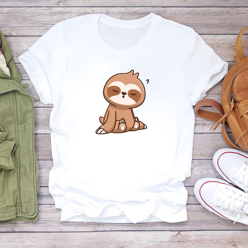 

Модная летняя футболка для женщин, стильные принты, короткий рукав, симпатичная повседневная одежда. 5XL