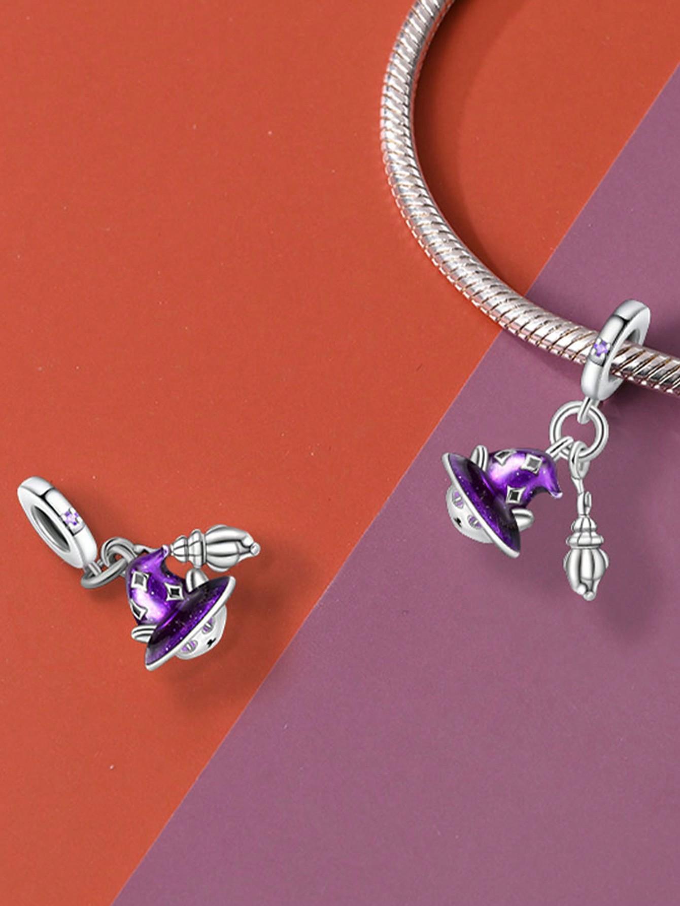 

Copper Metal Plated Authentic Original Charm Bead Components Halloween witch hat Bead Components Compatible With Bracelet High Quality Fine Jewelry