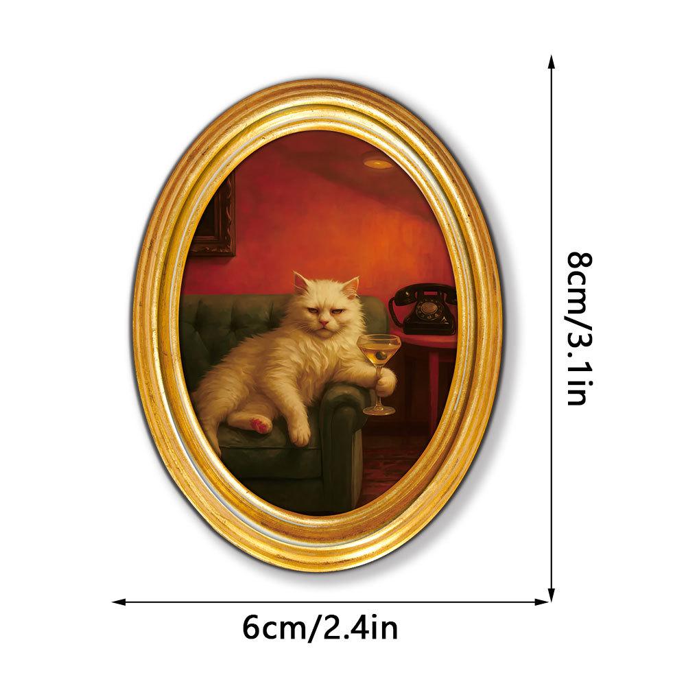 MZCT455-481 Creative 3D Wooden Round Photo Frame Refrigerator Magnet