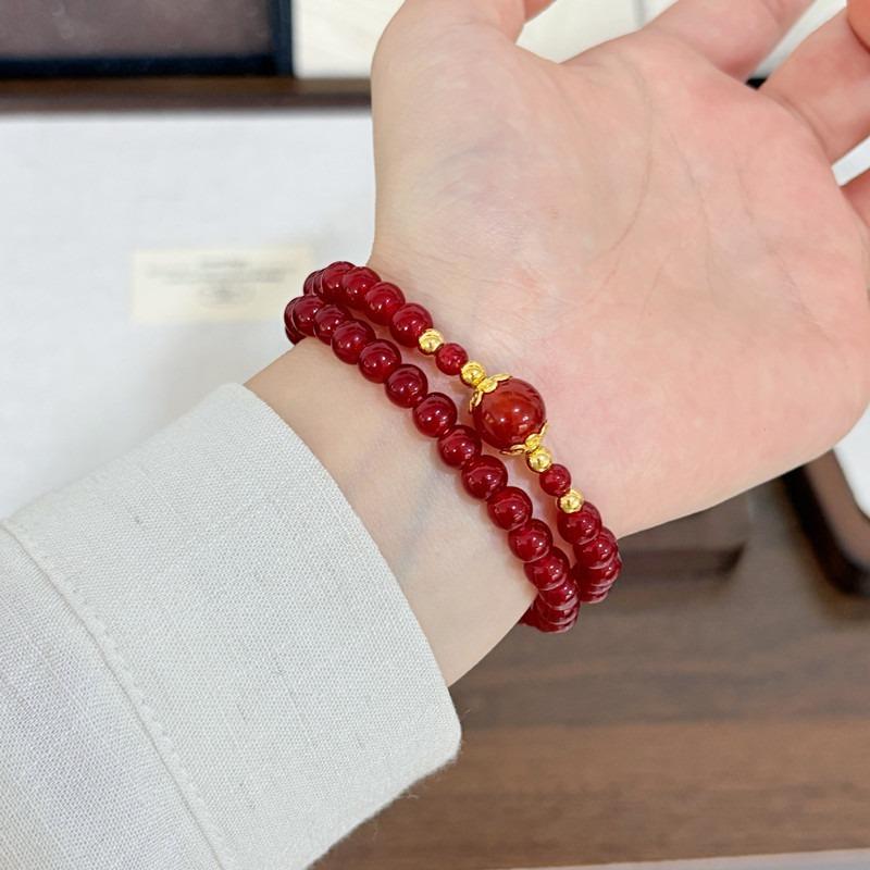 Double Stacked Bracelet Women's Niche Lucky Nafu Temperament Design Exquisite Bracelet Wind Niche Beaded Bracelet