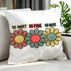 Vintage DRetro Daisy Positive Text Cushion Cover Cushion Cover Set Pcs x x x Pillowcase Decorative Sofa Home Decor