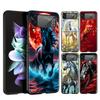 Harte PC-Handyhülle Für Samsung Galaxy Z Flip 7 6 5 4 Schwarze Abdeckung Für Galaxy Z Flip 3 Faltbare Stoßfeste Pferde-Tier-Fundas Tasche