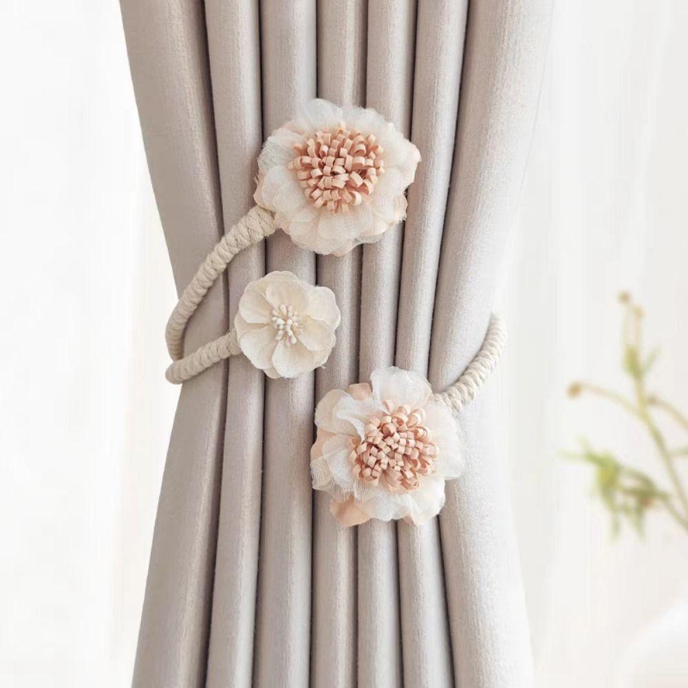 Decorative Flower Curtain Tie Punch-free Curtain Straps High-end Curtain Tieback  Curtain Decor