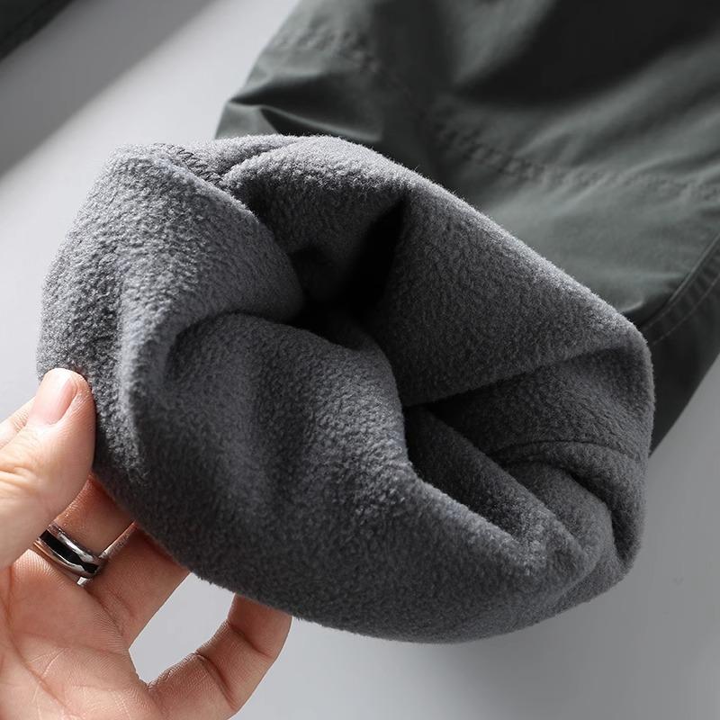 Pantalones de Trabajo XS-6XL Gruesos Impermeables Forro Polar Cargo para Hombre Invierno Outdoor Multibolsillos Rectos Sueltos Monos