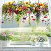 Flowers Spring Window Clings Removable Anti-Collision Window Stickers Waterproof Static Clings for Glass Window Door Decoration