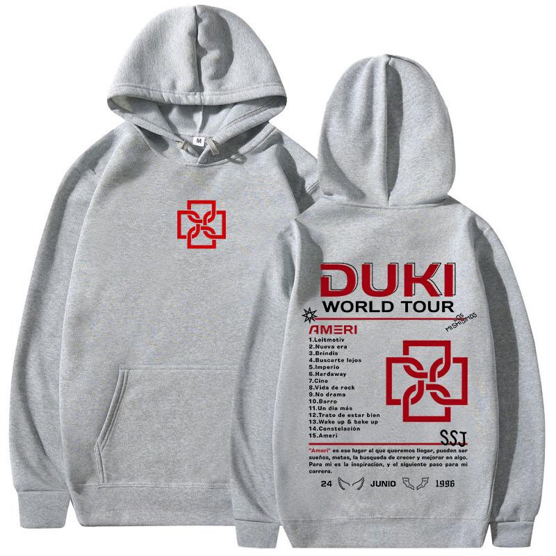 Rapper Duki Ameri World Tour 2025 Merch Hoodies Men Women Clothing Hip Hop Sweatshirts Autumn Winter Fleece Long Sleeve Pullover