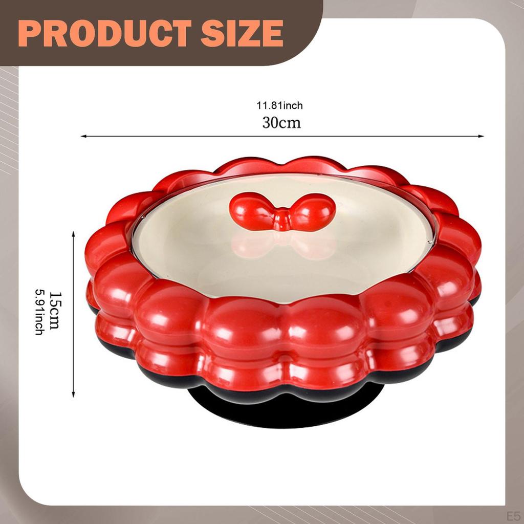 Fruit Bowl with Lid, Snack Serving Bowl, Food Display Rotatable, Made of PET And PP, for