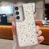 Vintage Flower Print Case For Samsung S26 S25 Ultra S24 Plus S23 S22 S21 FE A54 A55 A16 A36 A56 A17 A37 A57 5G Plating Lens Clear Soft Cover
