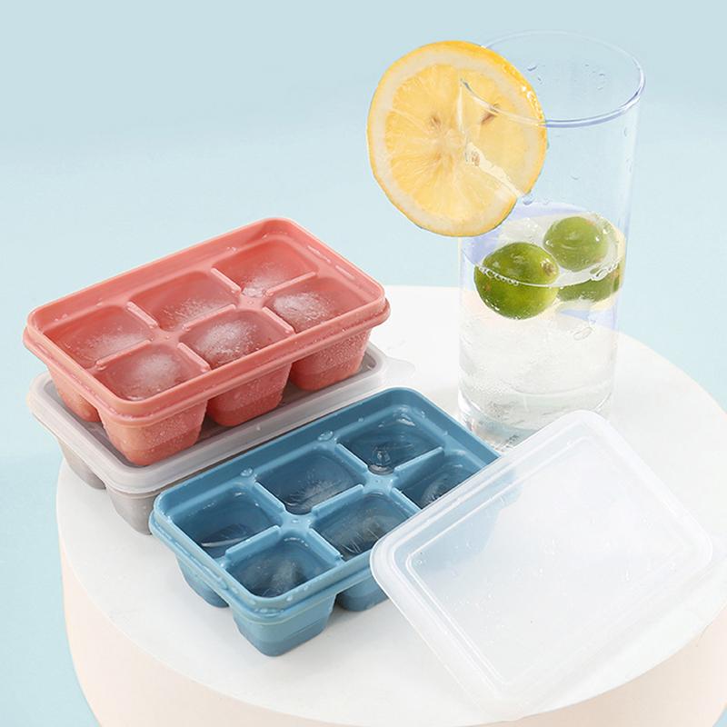 Buy Silicone Ice Cube Mould With Lid Household Multicolor Square Ice