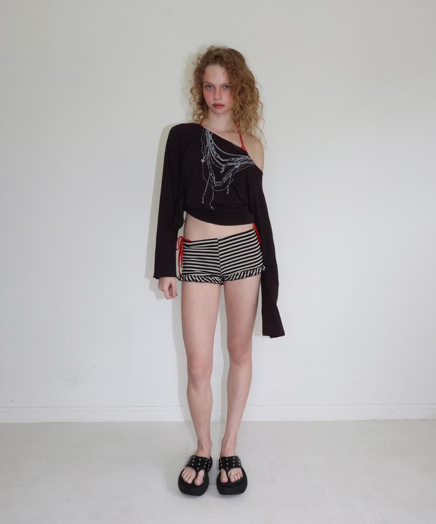 CRANK Frill Micro Shorts_Stripe