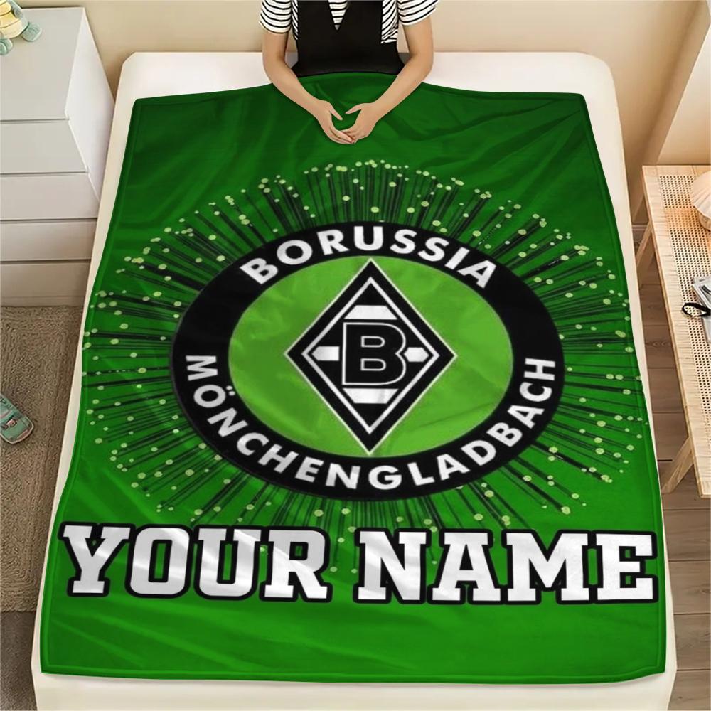 1 Stück Personalisierte Decke mit Vfl Gladbach Muster aus Flanell, geeignet für alle Jahreszeiten, für Heimdekoration, Wärme und Komfort, Geschenke, Weihnachtsgeschenk