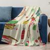 Cute Dog Christmas Throw Blanket Cozy Flannel Pet Holiday Festive Reversible Warm Soft Bedspread Couch Cover Gift Home Decor