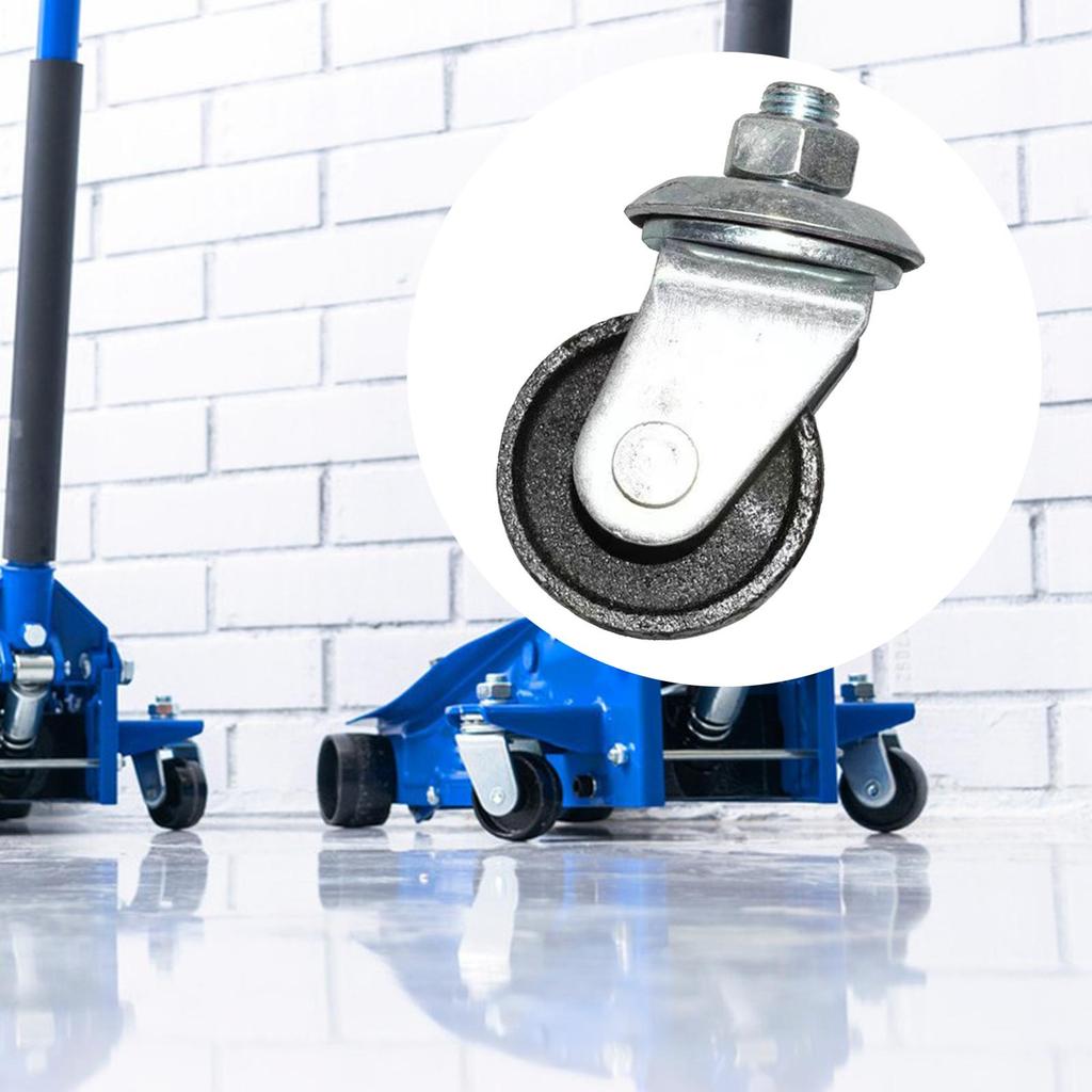 Generic Floor Jack Caster Wheels Professional Spare Parts Metal Accessories Horizontal Jack Casters for 4 Ton Floor Jack