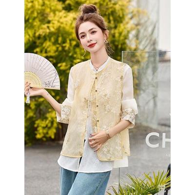 New Women's Fashion Temperament Thin Outer Wear Versatile Medium Vest Top High-end Vest Women Trend